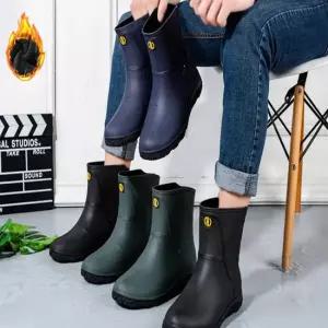 남성 장화 방한부츠 패션장화 방수신발 발목 레인부츠 방한 레인부츠 겨울 방수 방한화