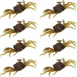 인공 게 미끼 8Pcs 13cm 33.5g 시뮬레이션 게살 부드러운 낚시 민물 소금물용 갈고리 노란색 갈색