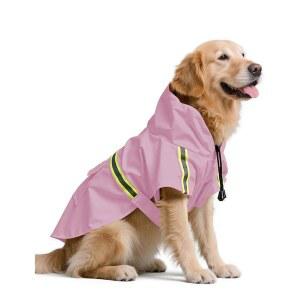 강아지 비옷 방수 조절 목줄 방풍 있는 반사 의류 가능한 소형견용 스트랩 후드 구멍이