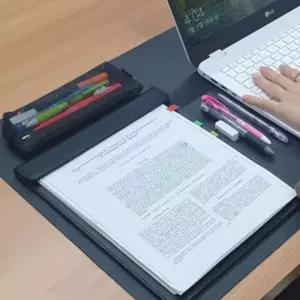 생일선물 양면 가죽 장패드 데스크매트 에보니블랙 받침대 책상 모던 깔판 깔개 커버 테이블