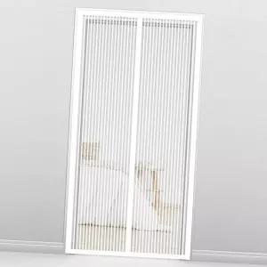 화이트 사각 모기장 방문 현관방충망출입구 자석 창문