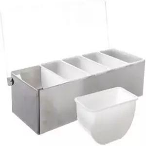 테이블크래프트 조미료 캐디 피자 토핑 스테이션 스테인리스 스틸 베이스