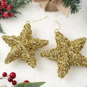 비타리토 로열골드 입체별 오너먼트 2p세트 트리 트리볼 장식볼 장식품 소품 인형 크리스마스 용품 성탄용