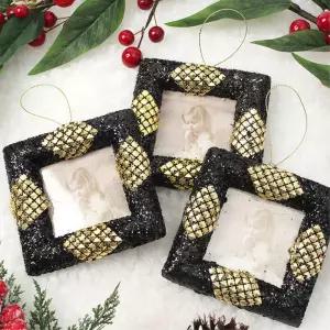 비타리토 블랙시크 사각액자 트리 오너먼트 3p세트 트리볼 장식볼 장식품 소품 인형 크리스마스 용품 성탄
