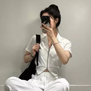 여성 투웨이 카라 반팔 집업 크롭 자켓 3color 카라넥 여름 바람막이 아우터 여자 슬림핏 점퍼 겉옷 얇은