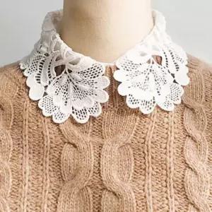 여성 플라워 꽃무늬 레이스 레이어드 넥 케이프 이너 레이어드카라 블라우스카라