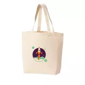 에코백 토트백 우주여행 로케트 우주선 프린트에코백