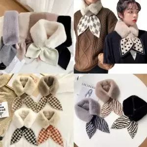 퍼머플러 목도리 양털 여성스카프 니트 페이크퍼 겨울 페이크퍼 여성스카프 여자스카프