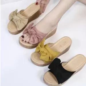 웨지힐슬리퍼 키높이 슬리퍼 교사용 실내용 리본 리본 리본슬리퍼 웨지힐슬리퍼