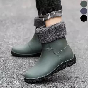 남성 뽀글이 털안감 기모 레인부츠 눈오는날 고무장화 남성부츠 레인부츠 겨울부츠