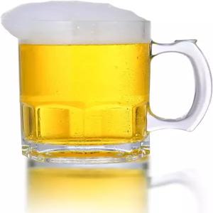 34온스/1L 맥주잔 얼릴 수 있는 헤비 베이스 스타인 머그잔 손잡이가 달린 초대형 와이드 입 유리잔 파티용
