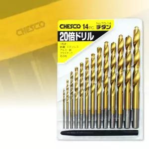 센터펀치 포함 티타늄코팅 강철 드릴비트 세트 14PCS 드릴