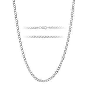 남성용 KISPER 실버 체인 - 925 스털링 실버 이탈리아 피가로 마리너 커브 체인 목걸이 - 이탈리아산