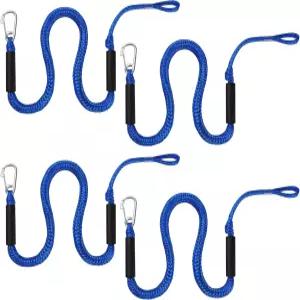 번지 코드가 내장된 보트용 도크 라인 4-5.5피트 계류 로프(후크 블루-4)