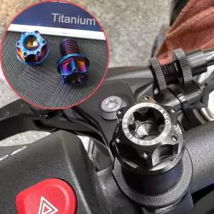 FLAWLESSTI 티타늄 볼트 백미러 플러그 야마하 Xmax 300 가와사키 닌자 400 ZX6R 용 1.25 피치 Gr5 M10x10
