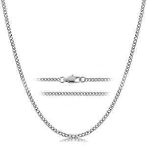 남성 여성 민감성 피부를 위한 산쓰리 2.2mm 순수 티타늄 쿠바 링크 체인 목걸이 발렌타인 데이 생일 선물용 내구성 있는 용접 피부 친화적인 타원형 트위스트 체인 21.65인치 / 23.62인치