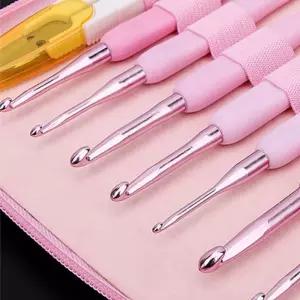 핑크 코바늘세트 뜨개질 도구 모사용 레이스용 완구 손뜨개 니트 질소품 질키트 수예 핸드메이드용품 대바