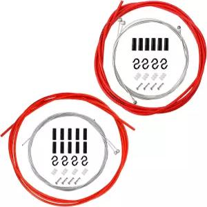 리베레코 유니버설 자전거 시프터 케이블 및 하우징 브레이크 키트 산악 도로 수리용 변속기 라인 레드