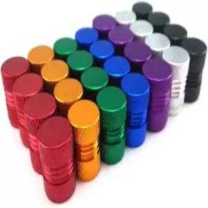 유톤 28pcs 컬러풀 알루미늄 휠 허브 모양 자전거 타이어 아메리칸 스타일 슈레이더 밸브 캡 먼지 커버