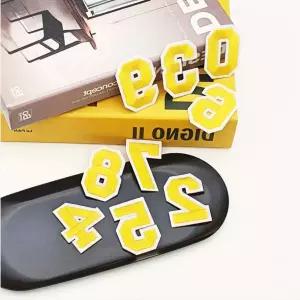 의류용 자수 숫자 패치 노랑 번호 와펜 운동복 유니폼 리폼 등번호