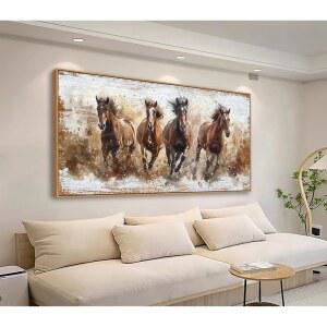 타이거리지 액자 말 벽 아트 - 갈색 말 캔버스 그림 동물 벽 장식 달리는 말 그림 거실 침실 홈 오피스 벽 장식 20