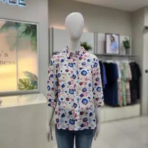 [크로커다일레이디]CLEMBL207/프린트린넨블라우스_JK