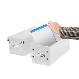 스냅앤스토어 블루레이 및 비디오 게임 보관함 - 내구성이 뛰어난 2팩 미디어 보관용 뚜껑 포함 11.7 X 6.7 5.6 정리함 세트 최대 20개의 디스크 상자 흰색