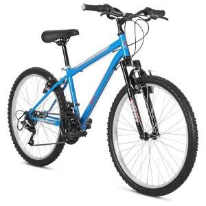 퍼시픽 마운틴 스포츠 바이크, 청소년 및 성인용 24인치 또는 26인치 산악 18단 스피드, 스틸 프레임, 노브비 타이어, 프론트 서스펜션 포크, 트위스트 시프터, 리니어 풀 브레이크, 자전거