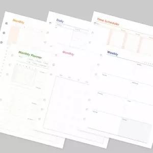 다이어리 플래너 리필 속지 A6 WIDE 6공 먼슬리 데일리 다꾸