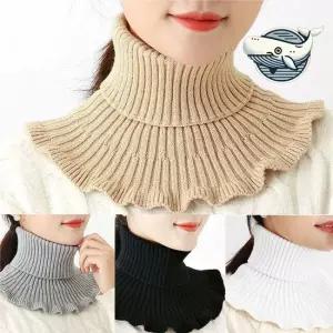 프릴 디자인 니트 넥워머 수면 방한용 따뜻한 니트넥워머 목토시 니트목토시 숄더터틀넥