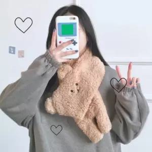 곰돌이목도리 뽀글이 양털 쁘띠목도리 짧은목도리 자라목도리 곰돌이목도리