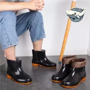 방한 기모 남성 방수 장화 방한 방수 캐주얼 밴드바지 빅사이즈바지 빅사이즈밴드바지