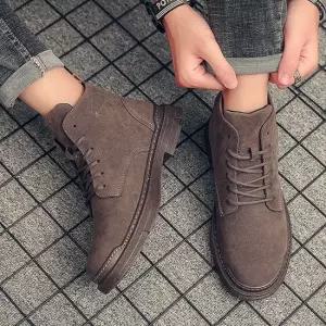 심플 스웨이드 남성 캐주얼 끈 데일리 겨울 워커 캐주얼워커 방한워커 남성워커 워커남성