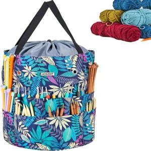 니트 액세서리를 위한 맞춤형 전면 수납 공간이 있는 HOSTL 대형 크로셰 백 6개의 오버사이즈 그로밋이 실