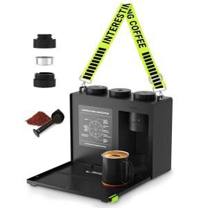 스트랩이 달린 캔디 휴대용 에스프레소 머신 3 IN 1 커피 메이커 원터치 작동 충전식 콜드 브루 최대 60컵 지상 캠핑 RV 및 실외 가정 플러그인 모드로 난방에 이상적입니다 T5