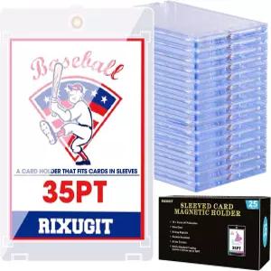 25팩 슬리브 카드 마그네틱 홀더 - 35피트 케이스 우선 장착 원터치 내부 사이즈 2.63 3.70 트레이딩