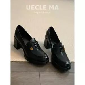 여친 오피스룩 신발 원포인트 소가죽 힐 하이힐 키높이 스틸레토 로퍼 단화 KS5