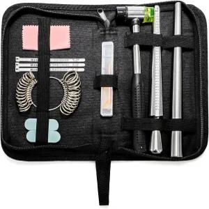 TOPZEA 주얼리 링 사이즈 도구 맨드릴 게이지 측정 벨트 수리 스틱 고무 망치 보석 제작용 연마