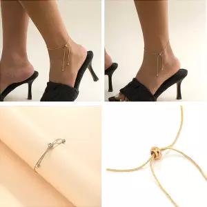 여성 써지컬스틸 체인발찌 길이조절 심플 디자인