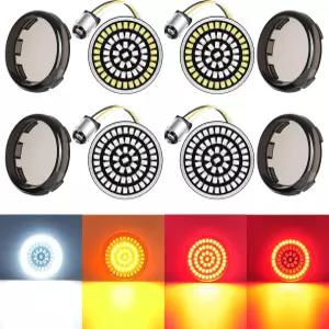 PBYMT 2인치 LED 방향 지시등 60 전면 후방 할리 데이비슨 투어링 스포츠스터 언 883 소프트 다이나