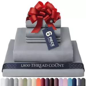 벨라도르 실크 소프트 시트 세트 - 퀸 사이즈 침대용 럭셔리 6피스 탄력 있고 통기성이 좋은 안전한 딥