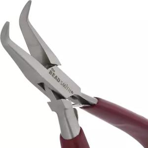 비드스미스 벤트 체인 노즈 플라이어 - 광택 스틸 헤드 PVC 컴포트 그립 더블 스프링이 장착된