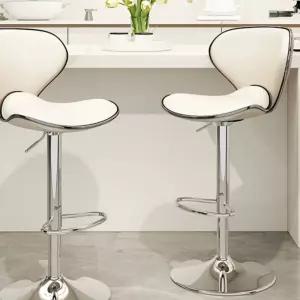 소가죽 높이조절 홈바의자 철제 높은 체어 카페 스텐 프론트