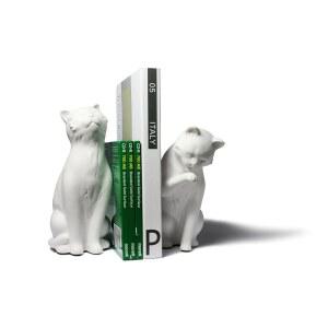 고양이 애호가를 가정 선물하기 장식 반려동물 또는 좋은 주인 세트 북엔드 진열대 미용사를 흰색 사무용 제품입니다 가게 위한 선풍기 책장