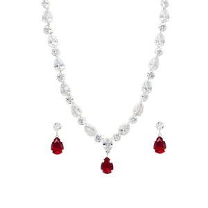 브라이드 주얼리 세트 실버 크리스탈 웨딩 목걸이 귀걸이 세트 - 여성 신부 들러리를 위한 브라이드 라인스톤 황동 펜던트 액세서리