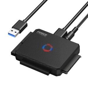 피데코 SATA /IDE to USB 3.0 어댑터 범용 2.5/3.5인치 IDE HDD용 하드 드라이브 케이블 컨버터 2.5인치 SSD 5.25인치 DVD / CD