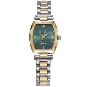 제시카 심슨 다이아몬드 컬렉션 여성용 시계 클래식 쿼츠 메탈 밴드 바를 패싯 크리스탈 페이스 우아한 드레스 시계