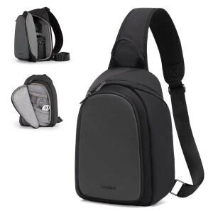 CWATCUN 카메라 슬링백 소형 DSLR / SLR 미러리스 컴팩트 가방 방수 숄더 케이스 크로스바디 사진 지갑 캐논 니콘 소니 후지 카메라 렌즈 호환
