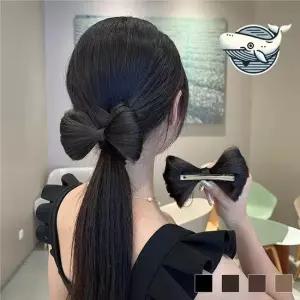 여성 리본 헤어핀 스타일 볼륨 헤어 장식 묶음머리가발 부분가발 리본가발 귀여운가발
