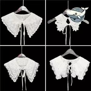 여성용 레이스 넥카라 세련된 아이템 귀여운 페이크카라 넥케이프 목카라 페이크셔츠